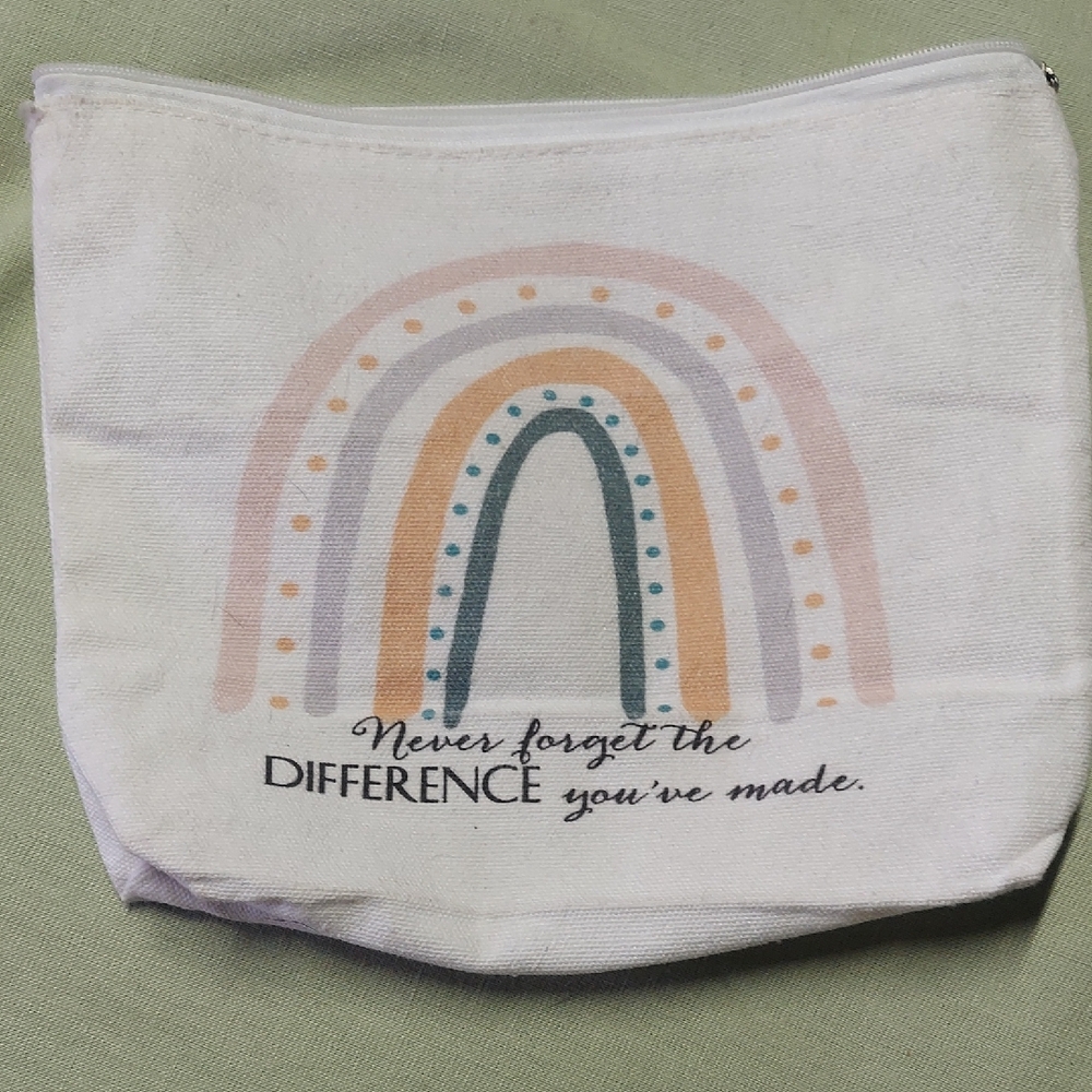 Rainbow Canvas Make Up Bag